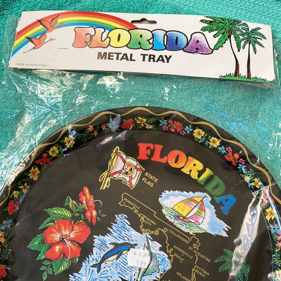 Nip Vintage Florida Metal Tray - Picture 2 of 6